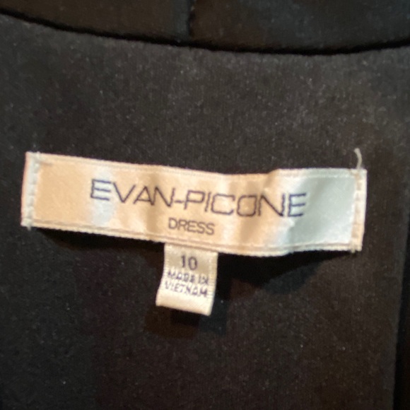Evan-Picone, sleeveless, black and silver, summer, midi cockatil dress. Size 10 - Picture 5 of 7